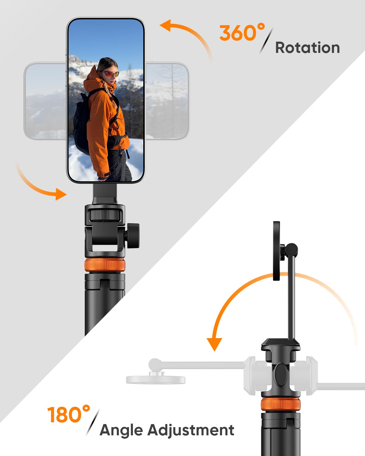 EUCOS 62" Magnetic Phone Tripod for iPhone, Selfie Stick Tripod with Remote