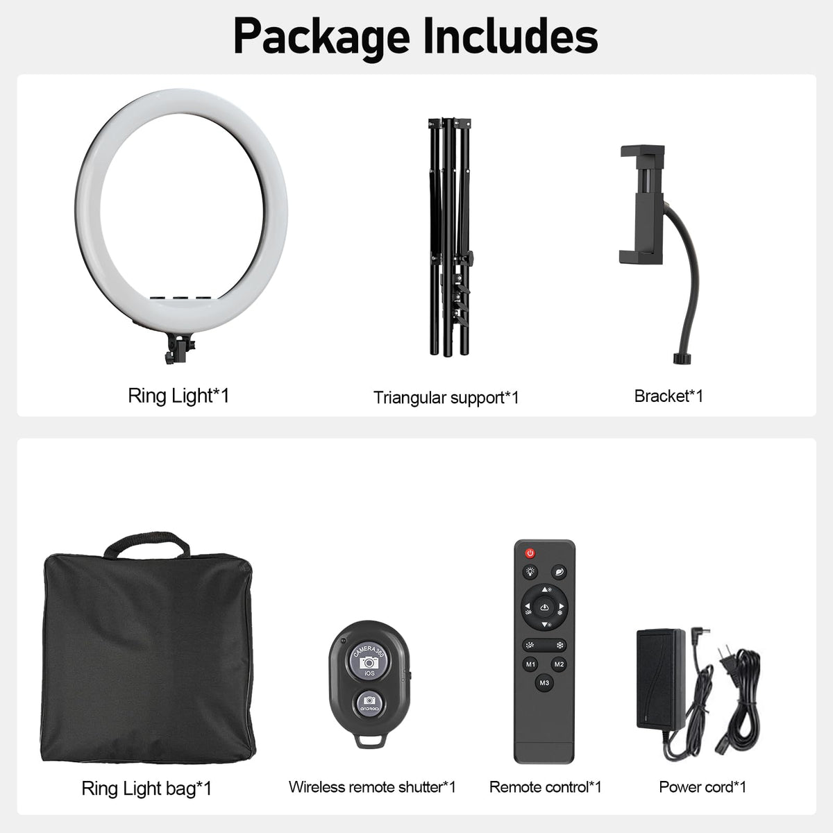 Hagibis 21 inch Ring Light with Stand Outer 55W 5600k Dimmable LED Light, Tripod Stand,and Phone Holder,Remote Controller,Carrying Bag ,CRI 97+ 2540lux, for Streaming Home Office Zoom Call Lighting