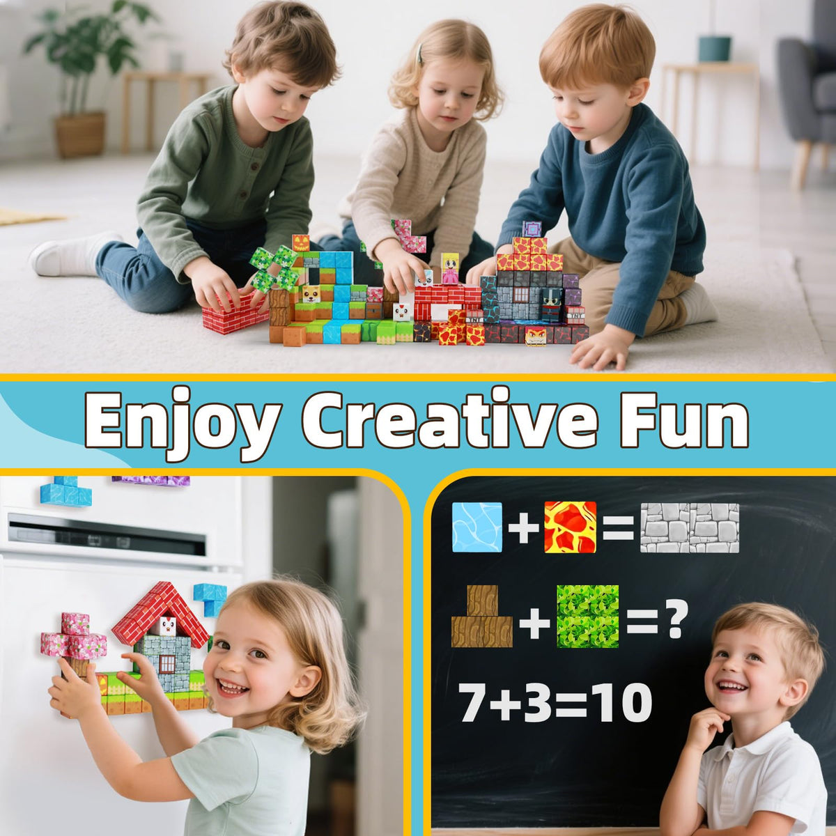 EchoPlan 150PCS Magnetic Blocks, Magnetic Building Blocks for Boys Girls