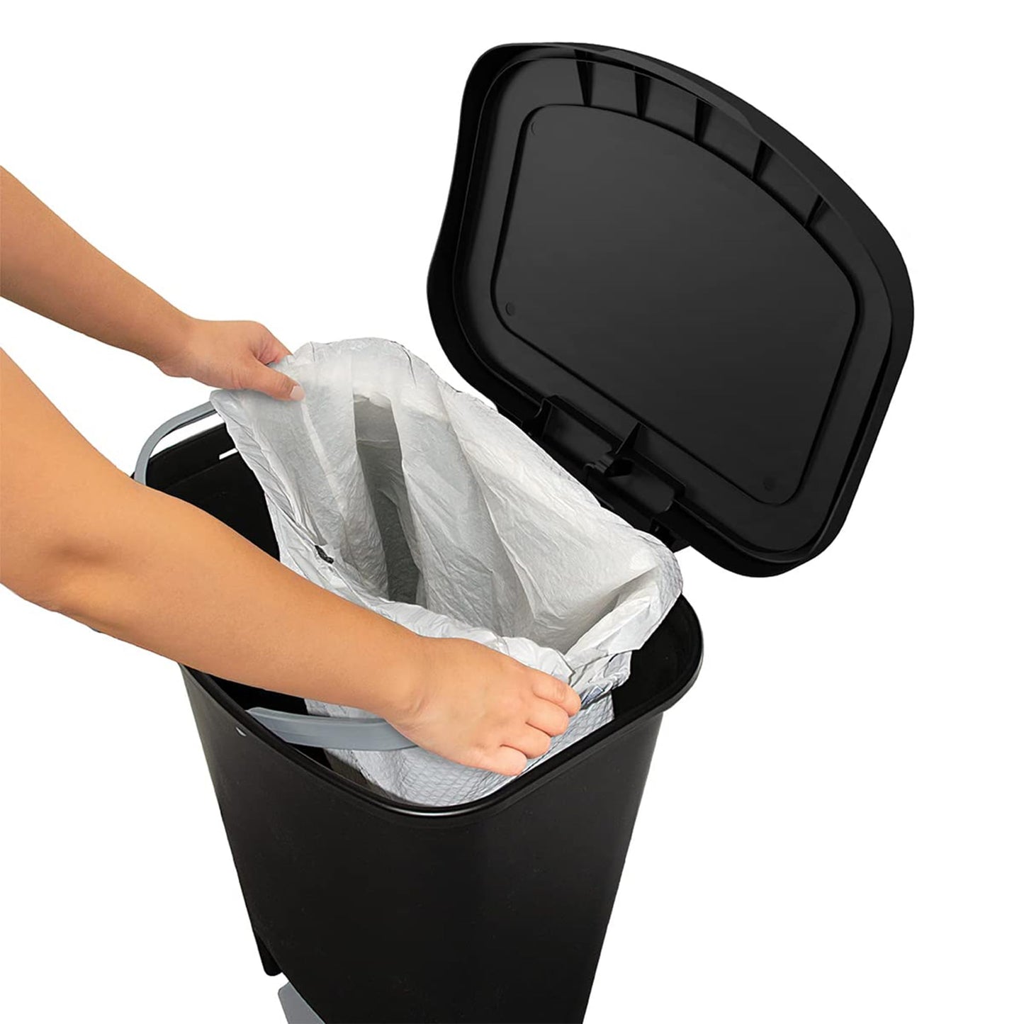 Glad Trash Can with Clorox Odor Protection | Plastic Bin, 13 Gal, Black