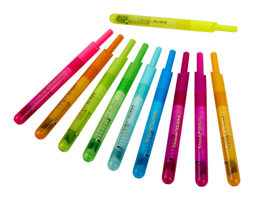 Crayola Clicks Retractable Tip Neon Washable Markers 10ct, School Supplies