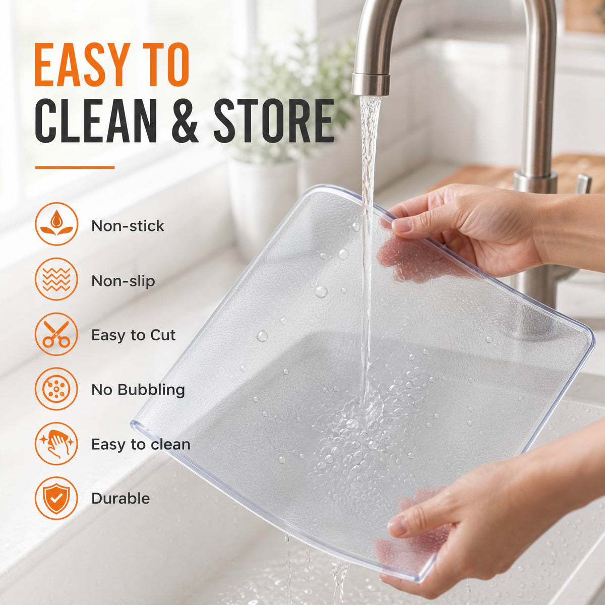 2PCS Clear Silicone Countertop Protector Mat 23.6x15.7 for Kitchen Counter