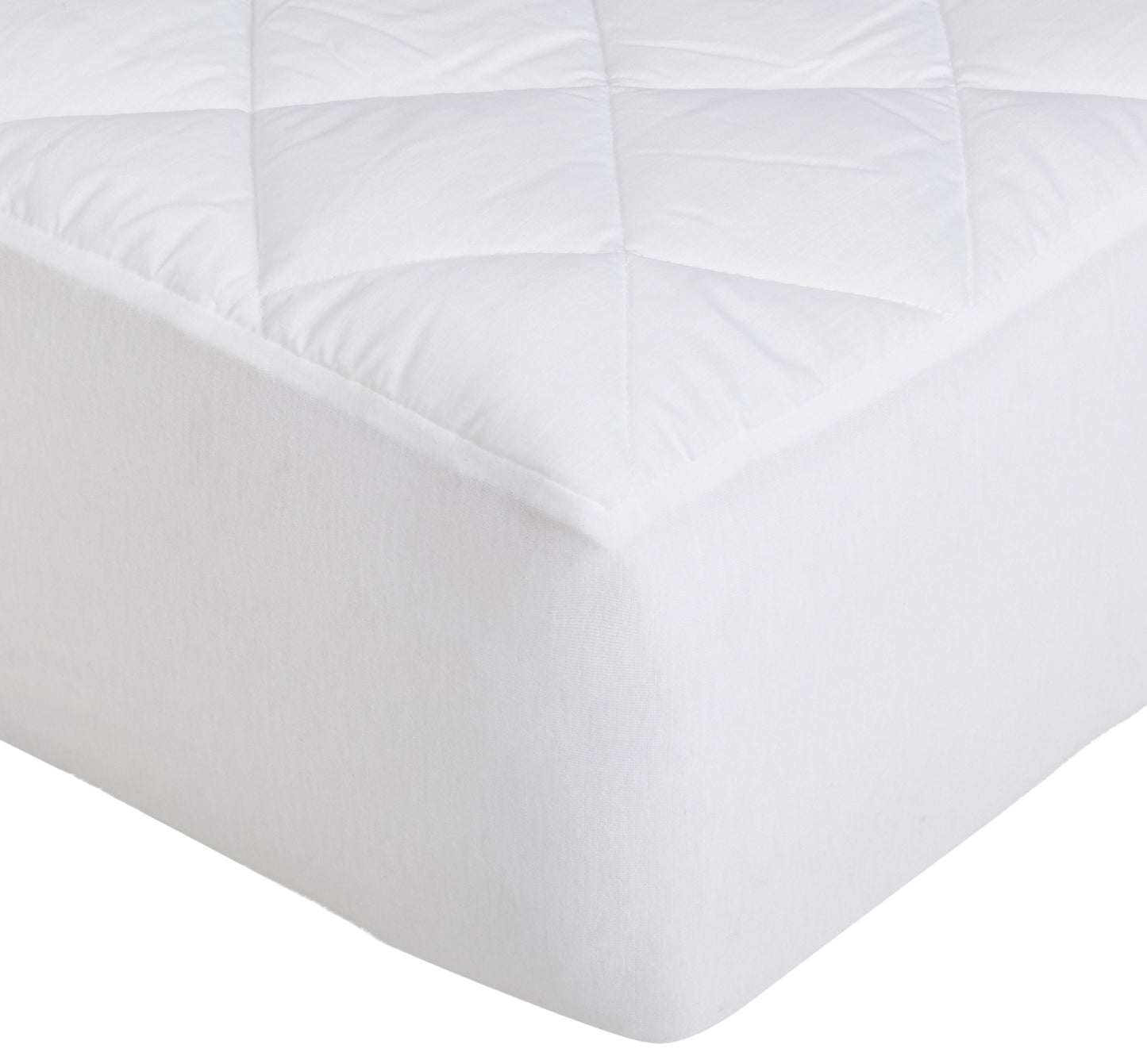 Amazon Basics Hypoallergenic Quilted Plush and Breathable Mattress Topper Pad, 18 Inches Deep, Padded, Washable, Queen, White