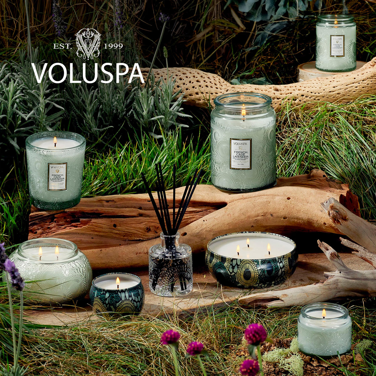 Voluspa French Cade Lavender Oil Reed Diffuser, 3.4 Oz Home Fragrance