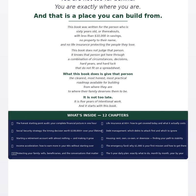 It’s Not Too Late – A Guide to Reinvention, Hope & Starting Over at Any Age