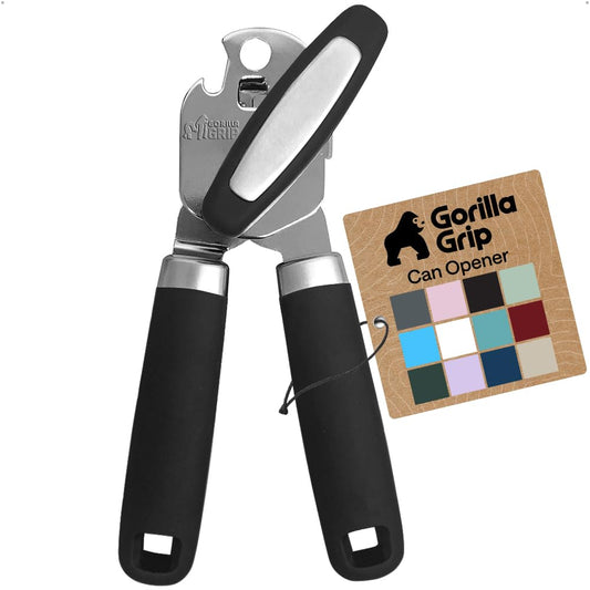 GORILLA GRIP Upgraded Model Stainless Steel Manual Can Opener, Black