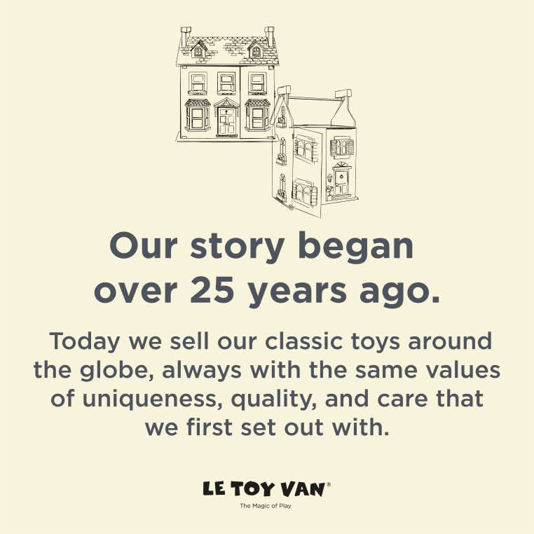 Le Toy Van London Car Set Premium Wooden Toys for Kids Ages 3 Years & Up (TV267), 7-pk