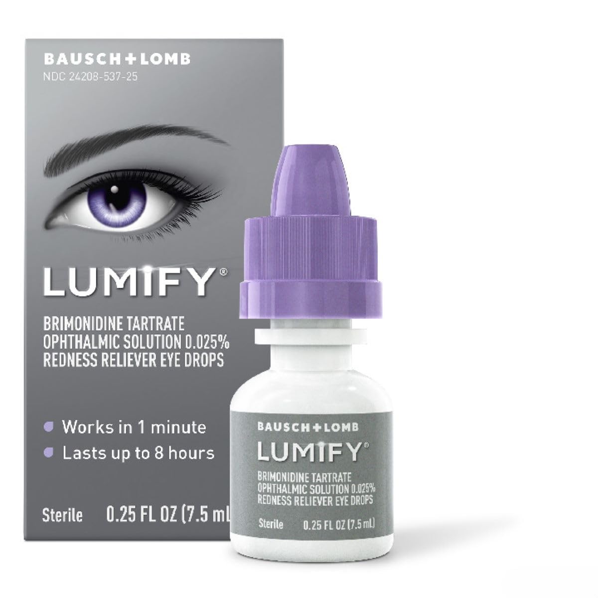 Lumify Redness Relief Eye Drops, Whiter & Brighter Looking Eyes, 0.25 oz