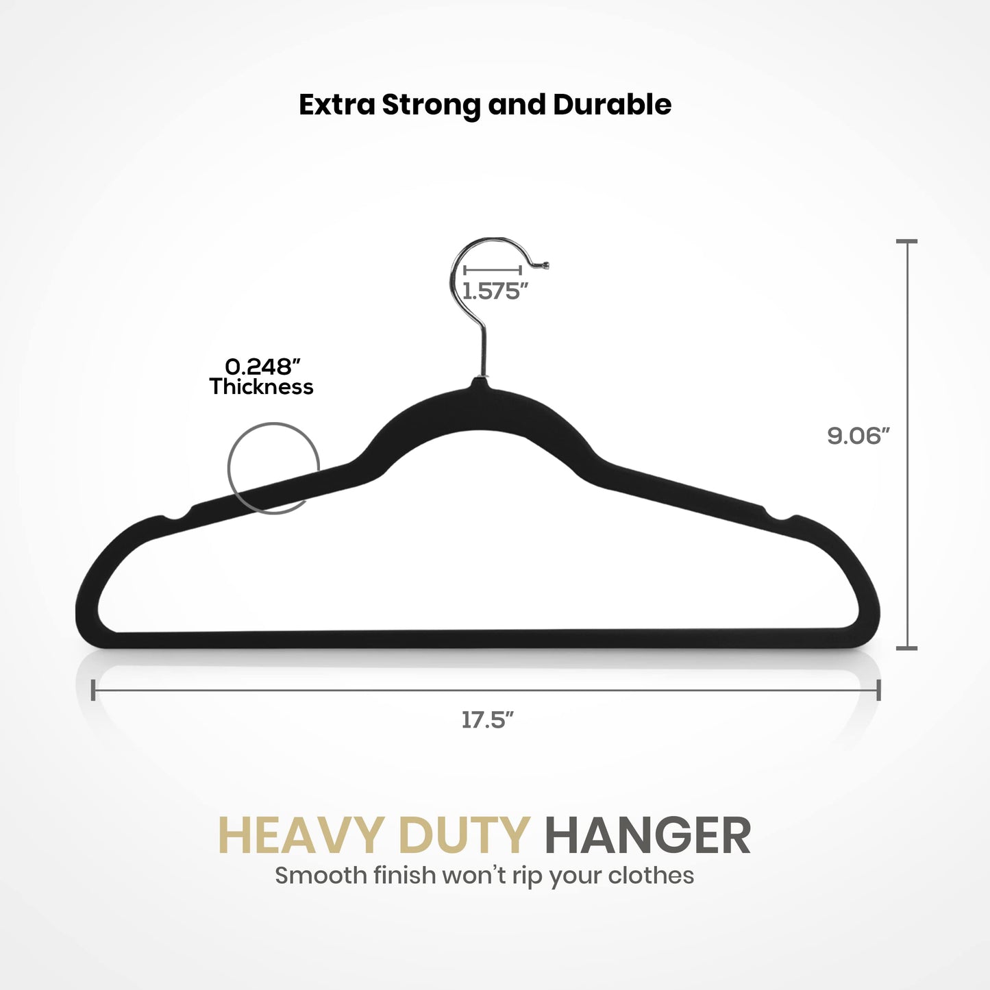Utopia Home Velvet Hangers, Black, 50 Pack