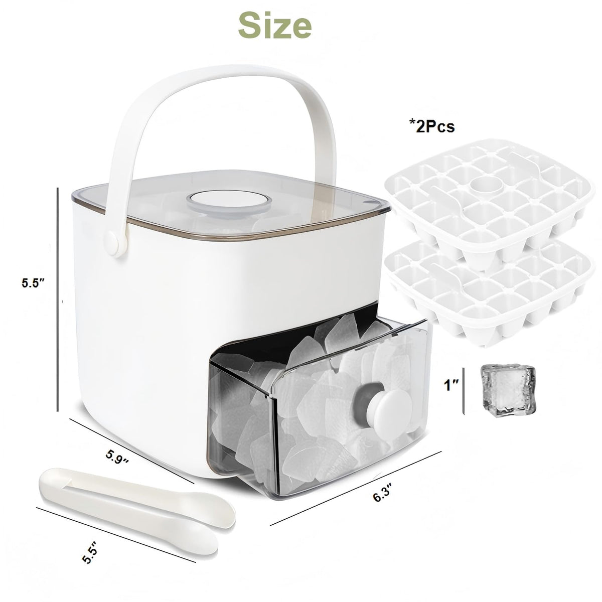 Ice Cube Tray with Lid & Bin Ice Maker Ice Trays for Freezer