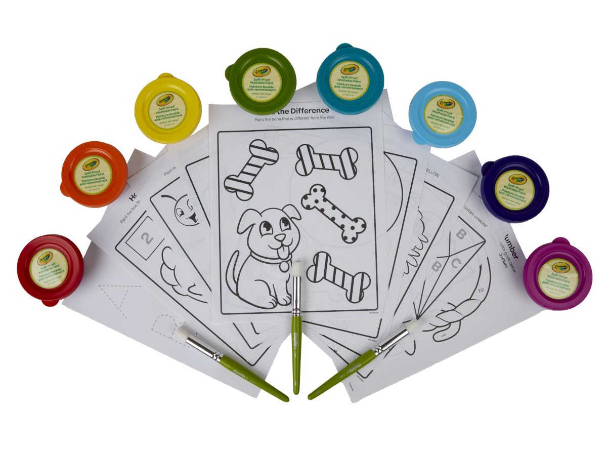 Crayola Spill Proof Paint Set (8ct), Washable Toddler Paint Kit