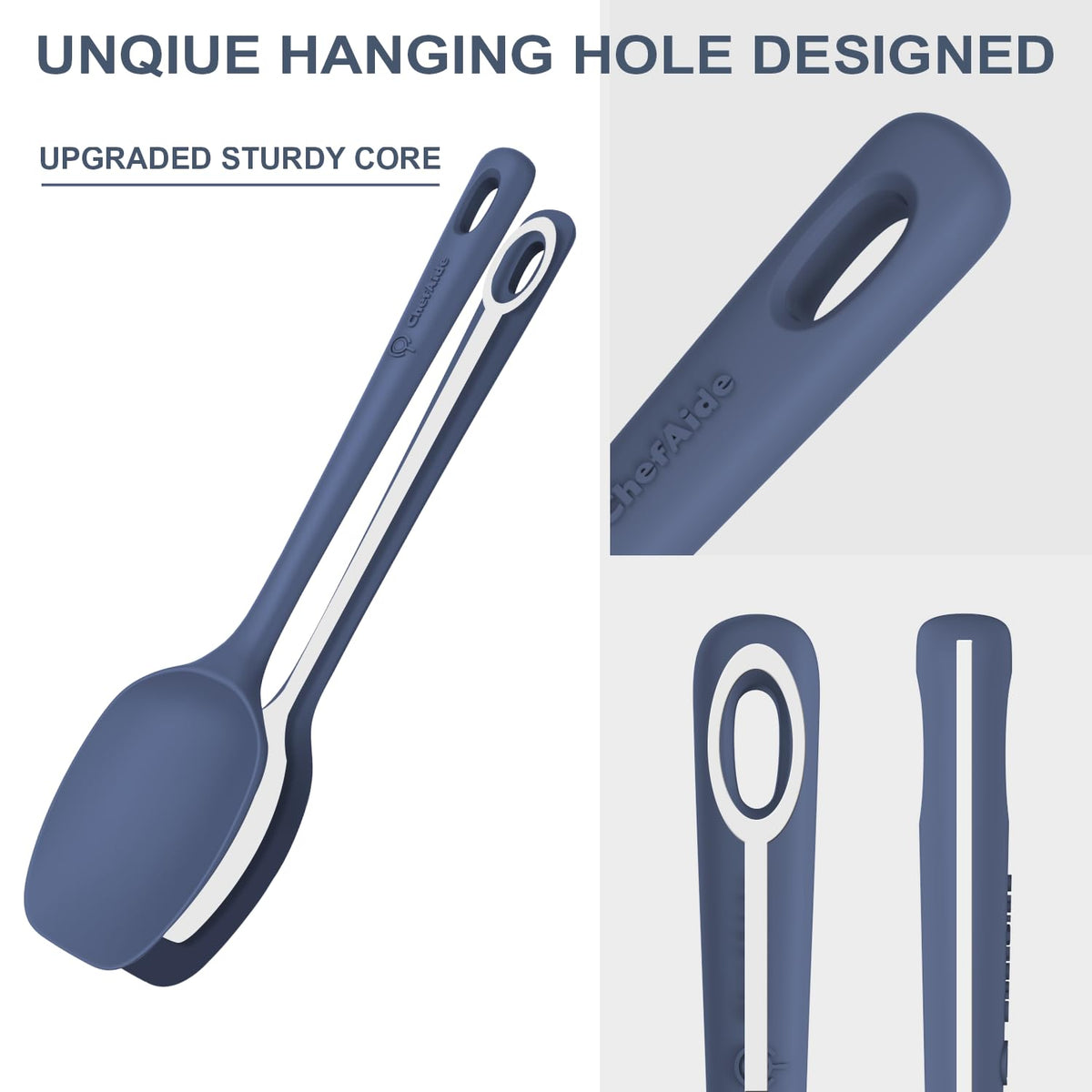 ChefAide 5 Pieces Silicone Spatulas Set, Heat Resistant Rubber Spatula