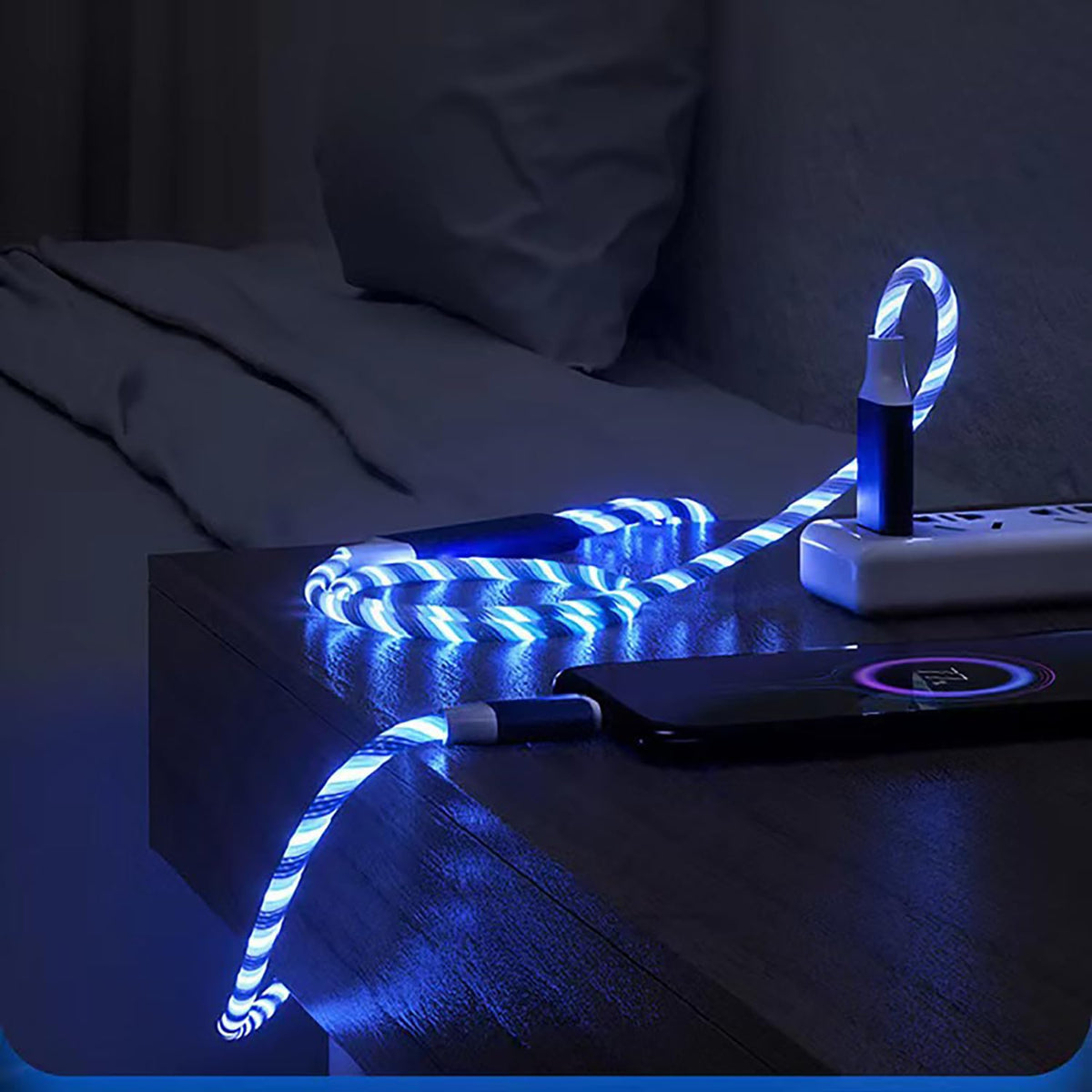 TISTIPPL 3 in 1 Light up Charging Cable,Multi LED Charging Cable,Light Up Charger Cord,3A USB Cable,Compatible with Most Smart Phones