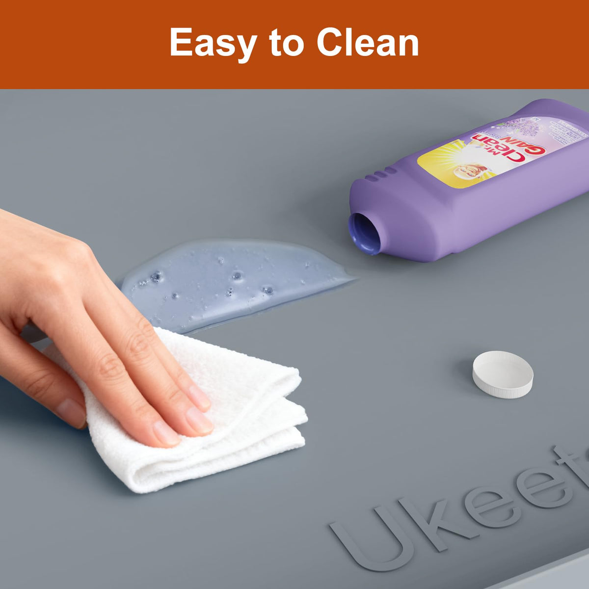 34" x 22" Extra Thick Silicone Mat Waterproof with Raised Edge,