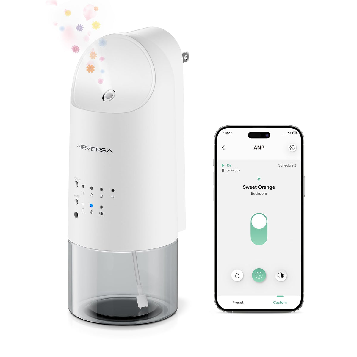 Airversa ANP Smart Plug in Wall Waterless Essential Oil Diffuser, White