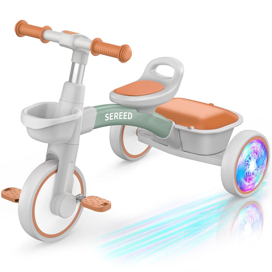 SEREED Colorful Lighting Kid Tricycle Gift Toy for Ages 2-5 Boys Girls