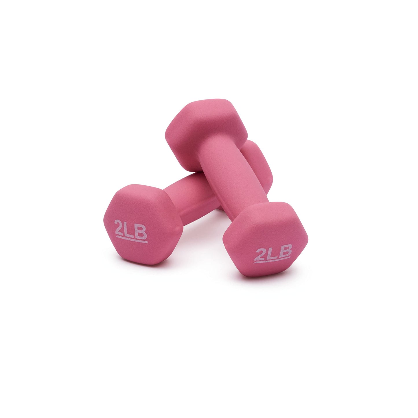 Amazon Basics Neoprene Dumbbell Hand Weights for Workout and Exercise, 2 Pounds, Pink, Pair