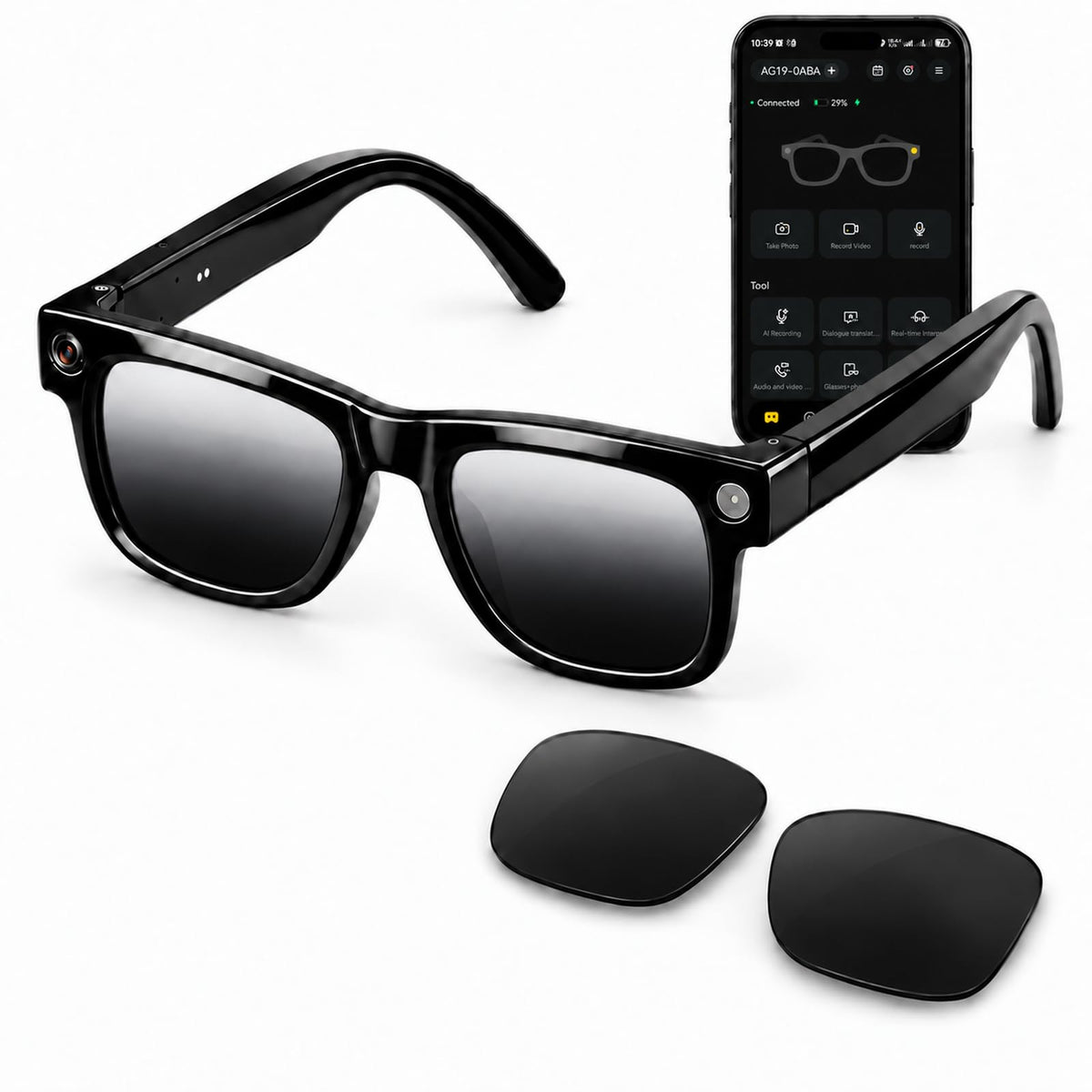 AI Smart Glasses with 8MP Camera, 1080P Video, AI Assistant & Translation
