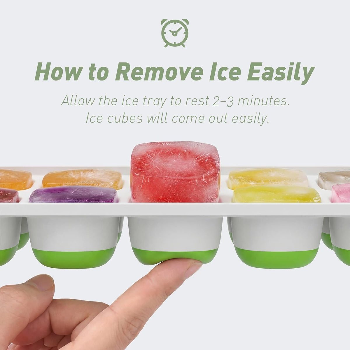 ChefAide 4 Pack Ice Cube Tray, Silicone Ice Cube Trays for Freezer with Lid