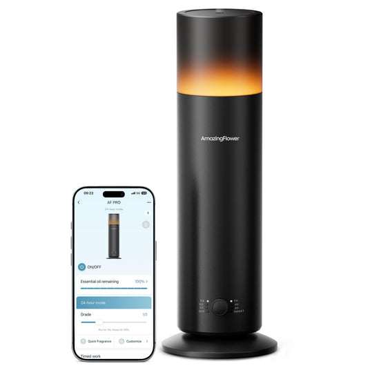 Waterless Essential Oil Diffuser with App Control for Home, Black