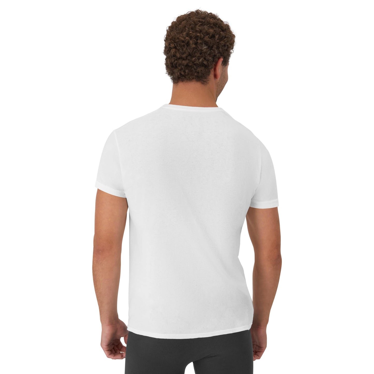 Hanes Mens Cotton, Moisture-wicking Crew Tee Undershirts, Multi-packs, White - 6 Pack, Large US