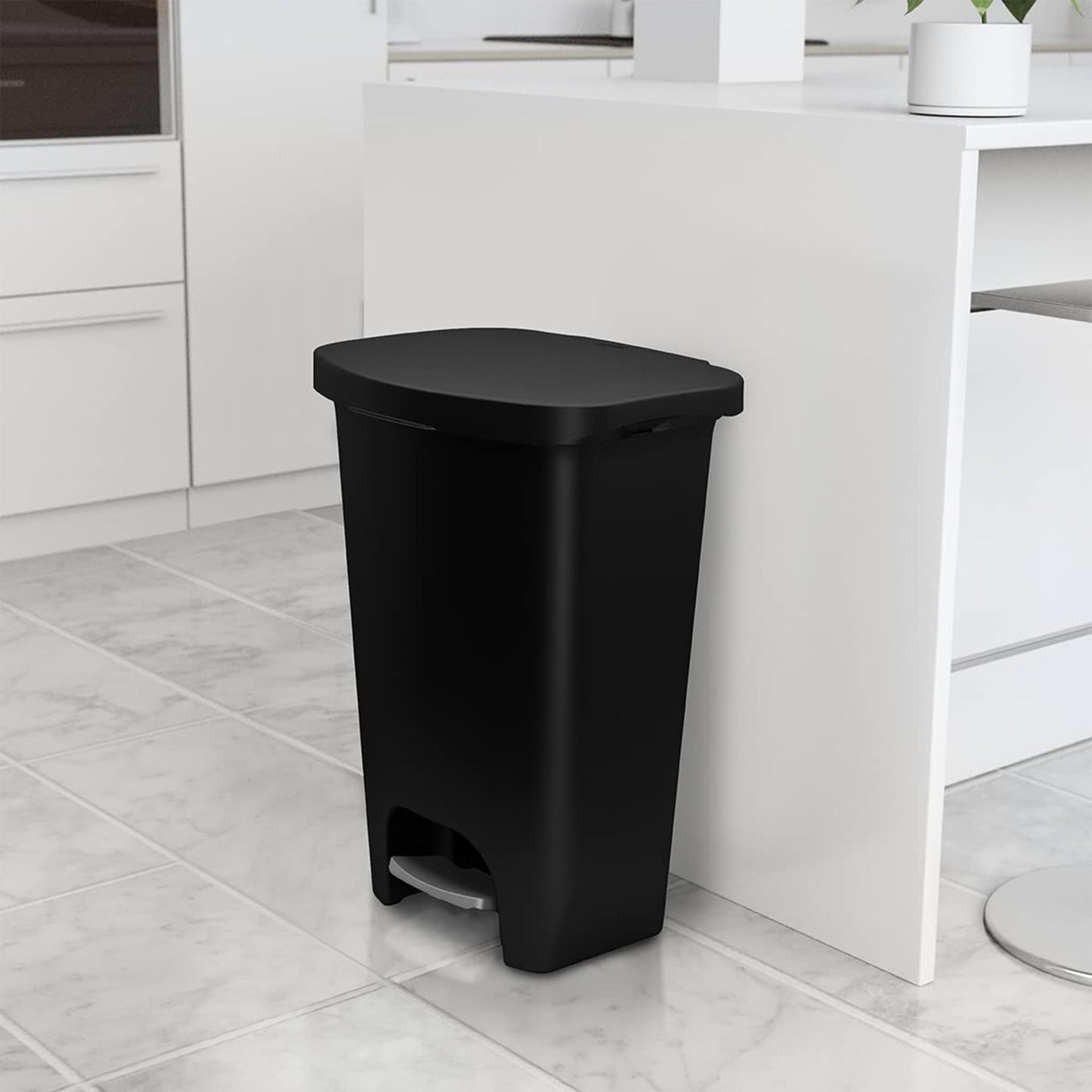 Glad Trash Can with Clorox Odor Protection | Plastic Bin, 13 Gal, Black