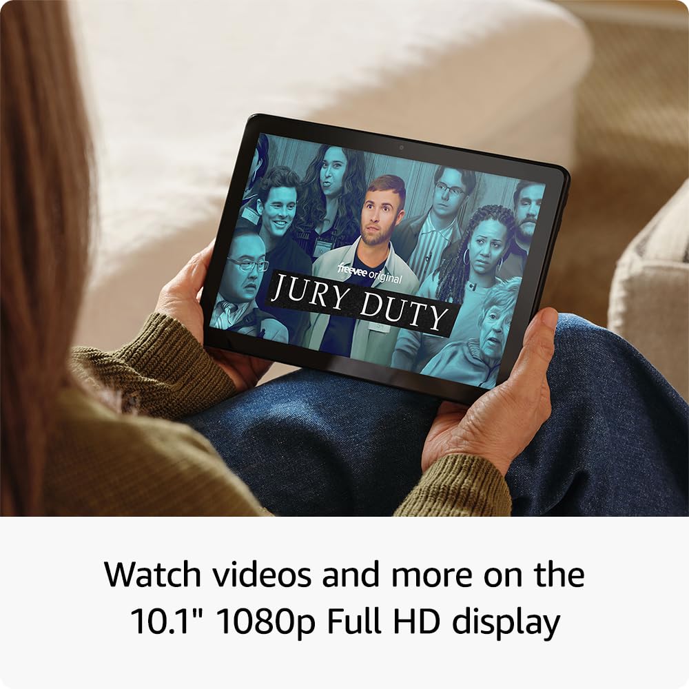 Amazon Fire HD 10 tablet, built for relaxation, 10.1" vibrant Full HD screen, octa-core processor, 4 GB RAM, 32 GB, Black
