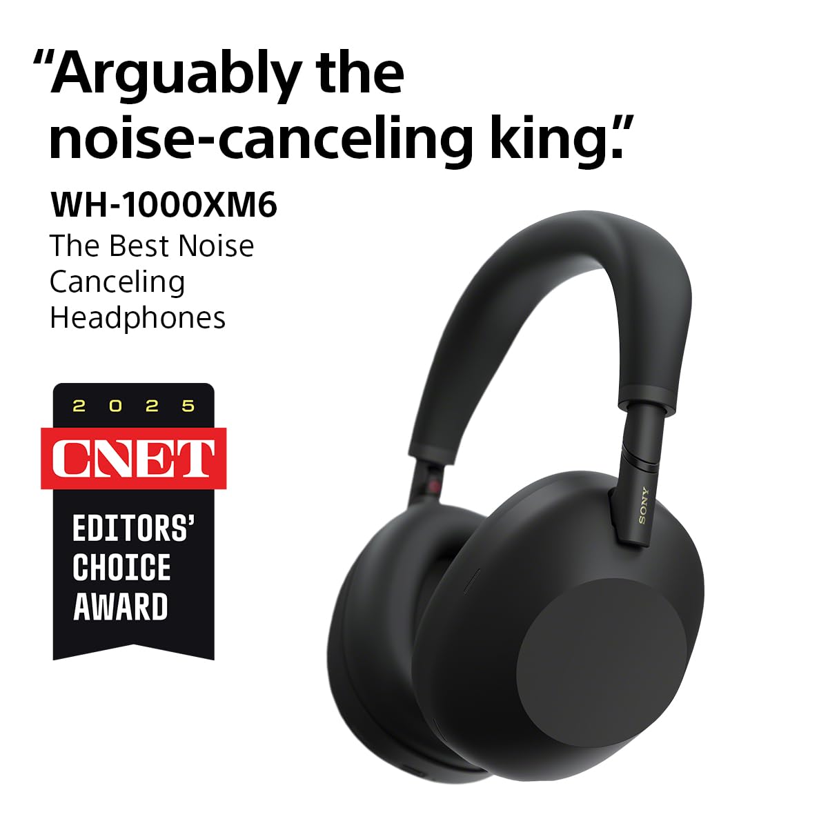 Sony WH-1000XM6 The Best Noise Cancelling Wireless Headphones, Black