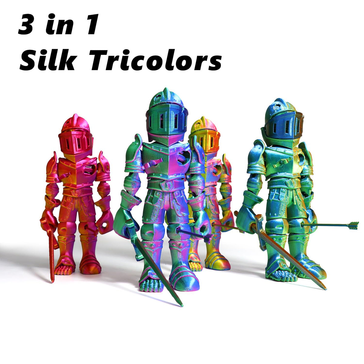 LOVOON 3D Printer Filament Bundle, Silk PLA Multicolor Filament, 200g x 4