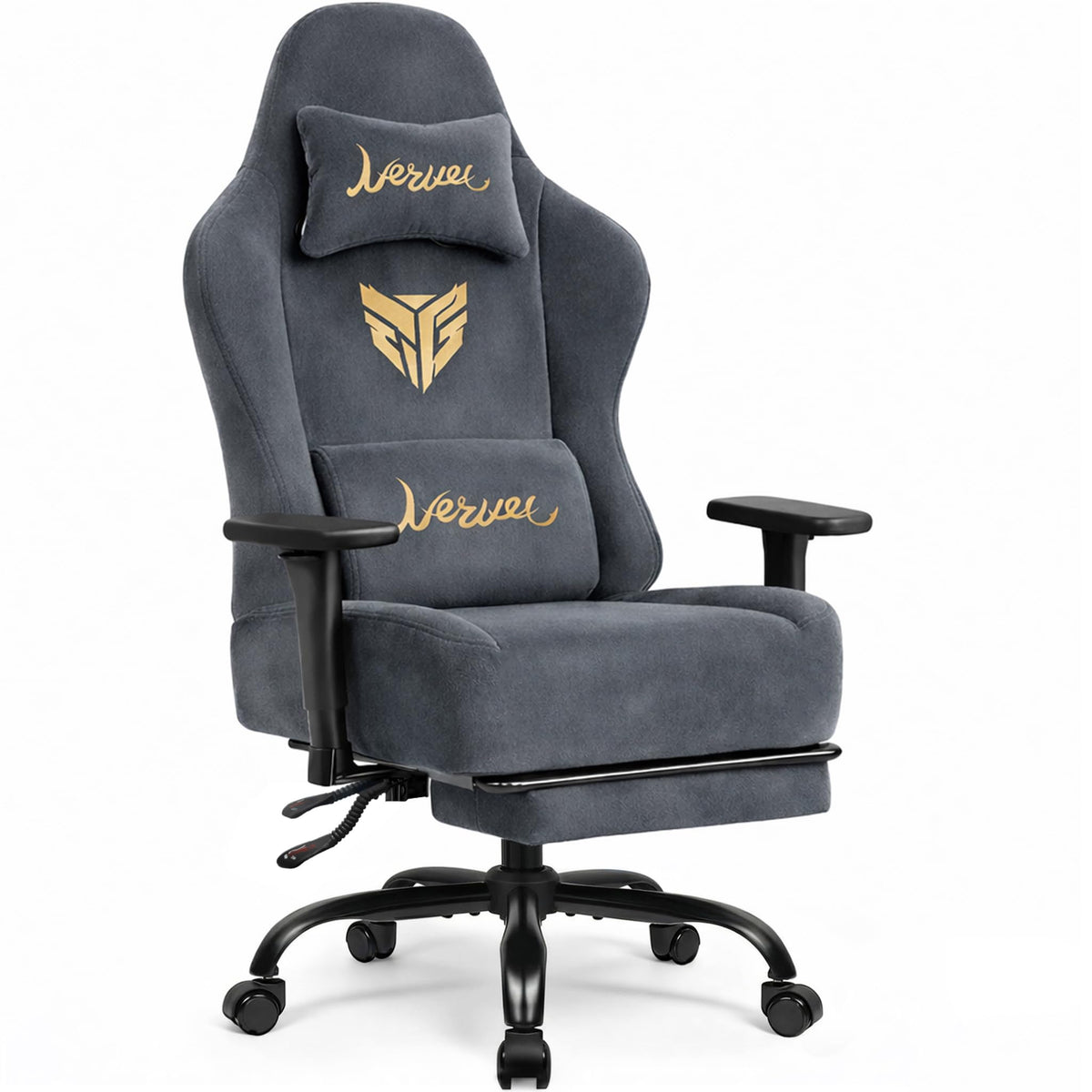 Video Gaming Chair for Adults with Footrest, Ergonomic Computer Chair, Gray