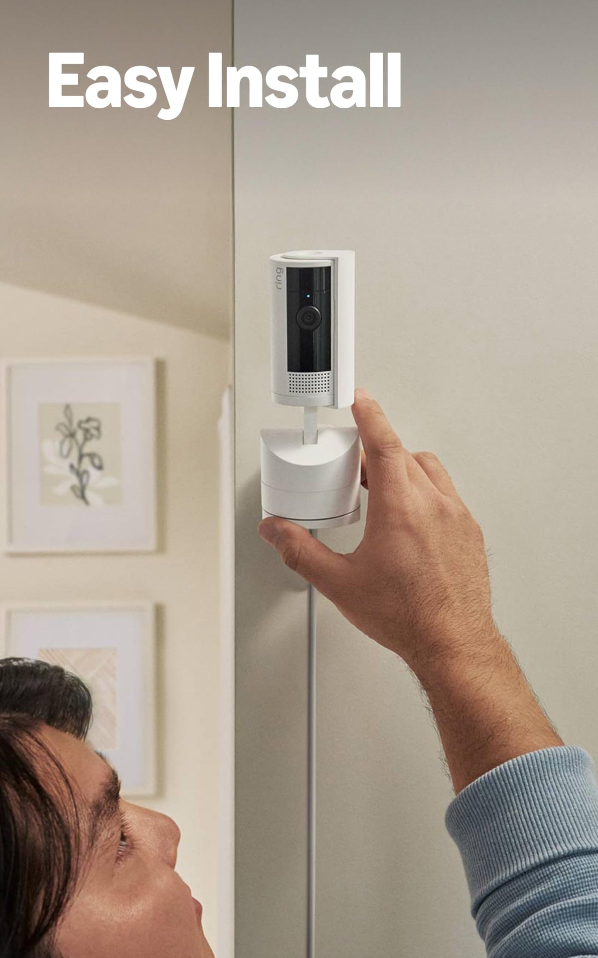 Ring Pan-Tilt Indoor Cam (newest model) — See all around your home or business with 360° pan coverage, HD video, plus Two-Way Talk (2024 release), White