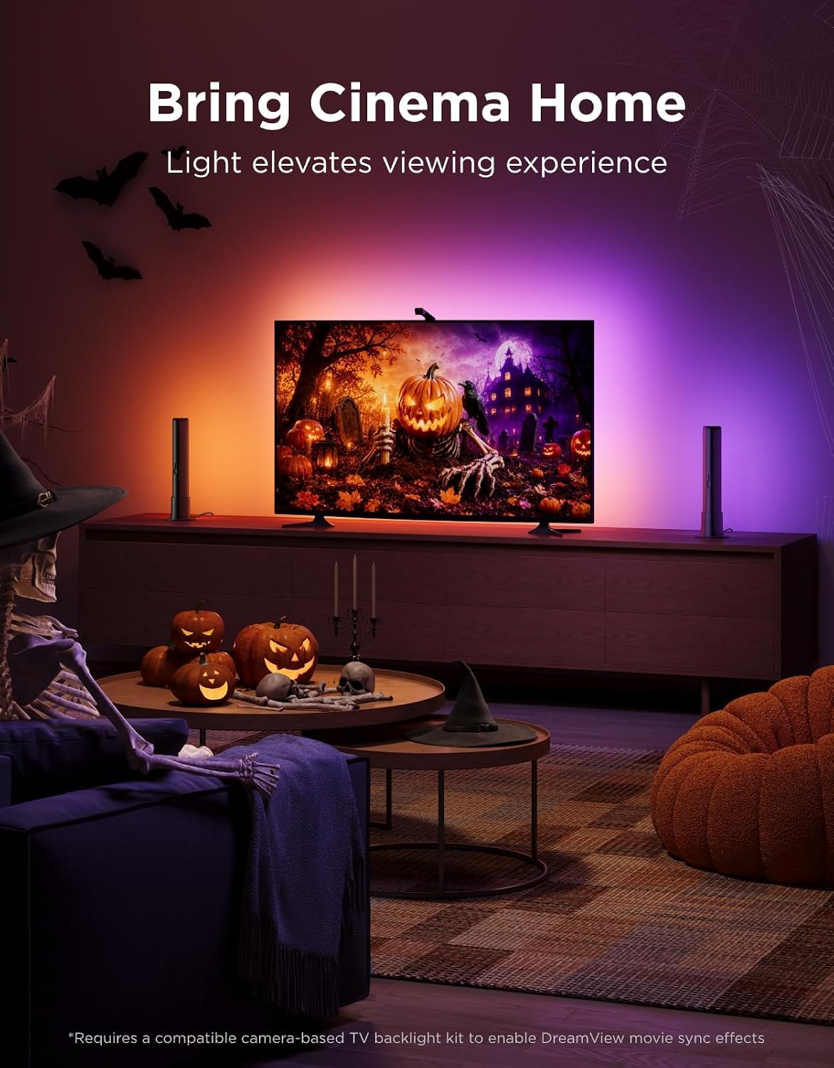 Govee Smart Light Bar, RGBICWW TV Lights for Living Room, Gaming, Black