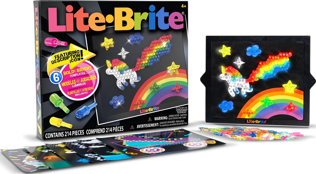Lite Brite Classic, Favorite Retro Toy - Create Art with Light, STEM, Educational Learning, Holiday, Birthday, Gift, Boys, Kid, Toddler, Girls Age 4+