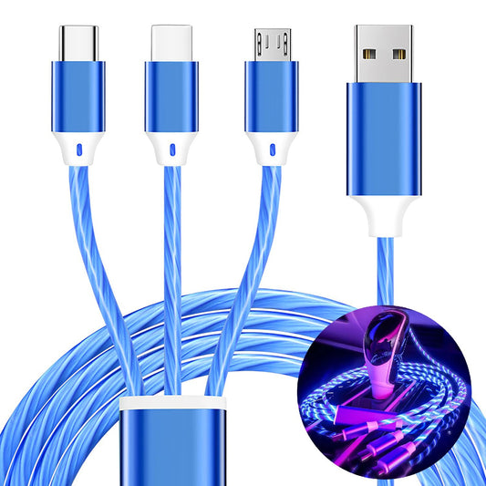 TISTIPPL 3 in 1 Light up Charging Cable,Multi LED Charging Cable,Light Up Charger Cord,3A USB Cable,Compatible with Most Smart Phones