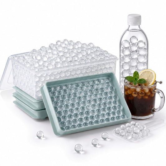 Mini Ice Cube Trays with Lid & Bin, Tiny Pebble Ice Balls for Coffee
