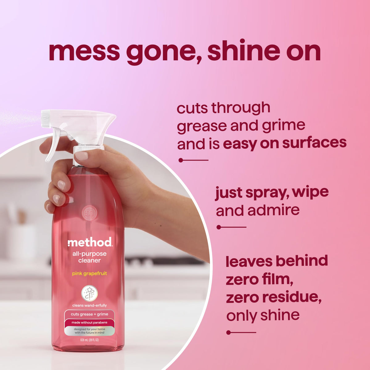 method All-Purpose Cleaner Spray, Pink Grapefruit, 28 fl oz