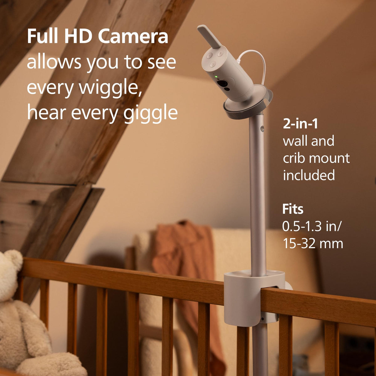 Philips Avent Premium Connected Baby Monitor, 1080p Camera, 5" HD Screen