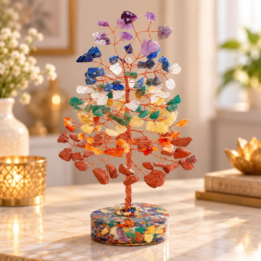 Crocon® 7 Chakra Heart Shape Base Crystals Tree, Birthday Gifts for Women