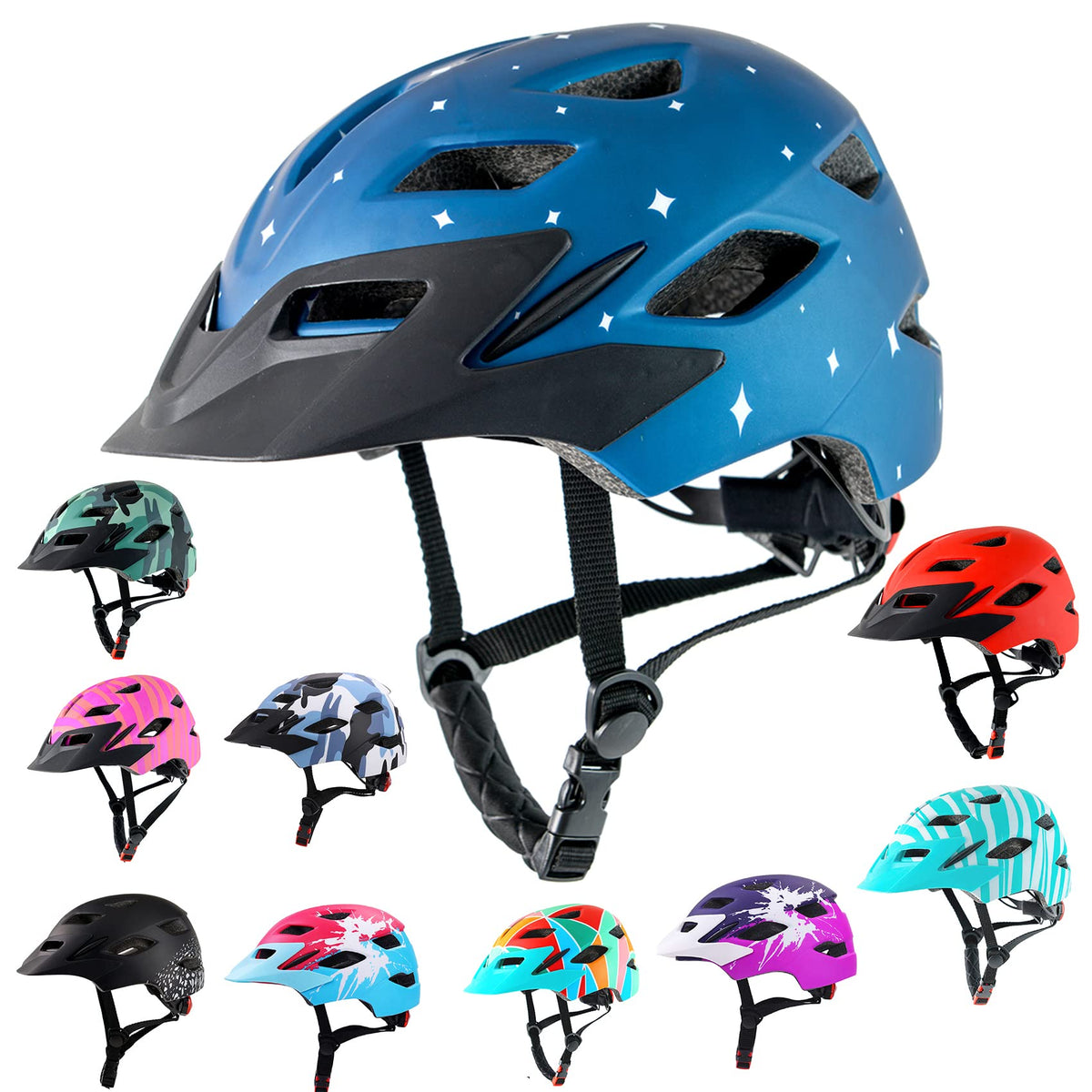 Bavilk Kids Bike Helmet with LED Light for Youth Teen Toddler Boys Girls