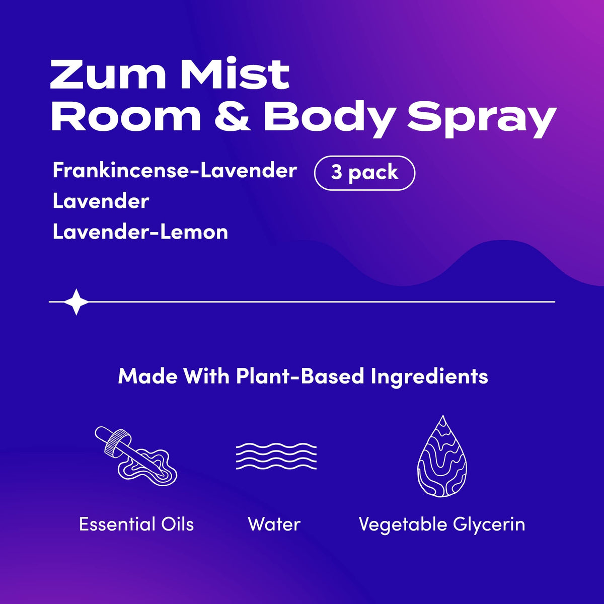 Zum Room & Body Spray - Lavender Blends, 4 fl oz (3 Pack)