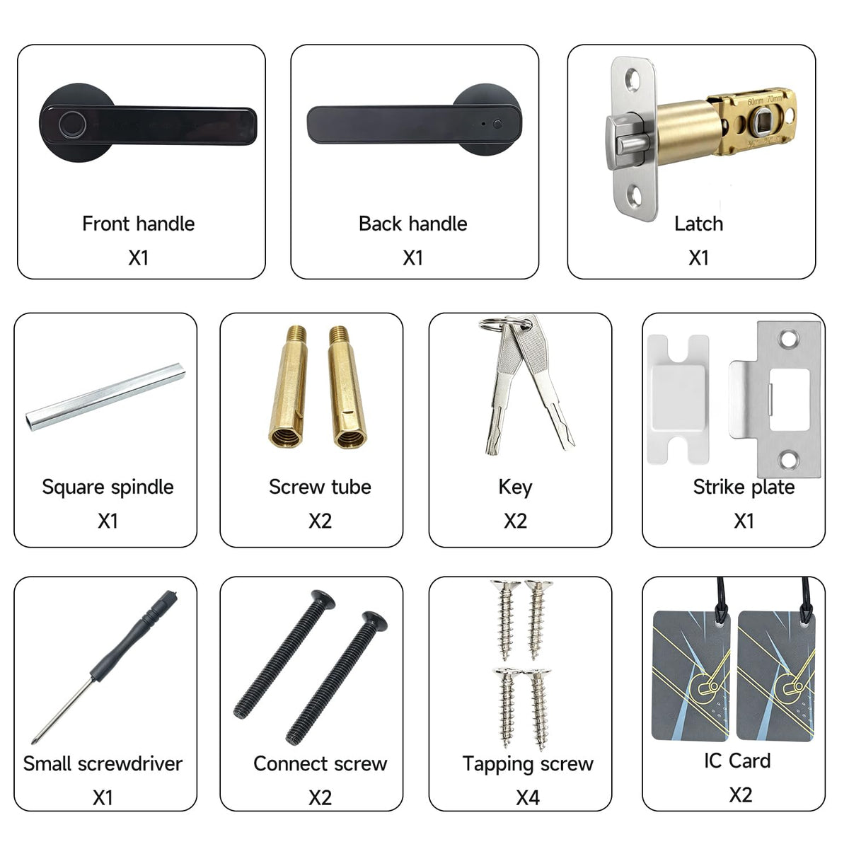 Orcahived Fingerprint Door Lock with Keypad, 5-in-1 Smart Door Knob