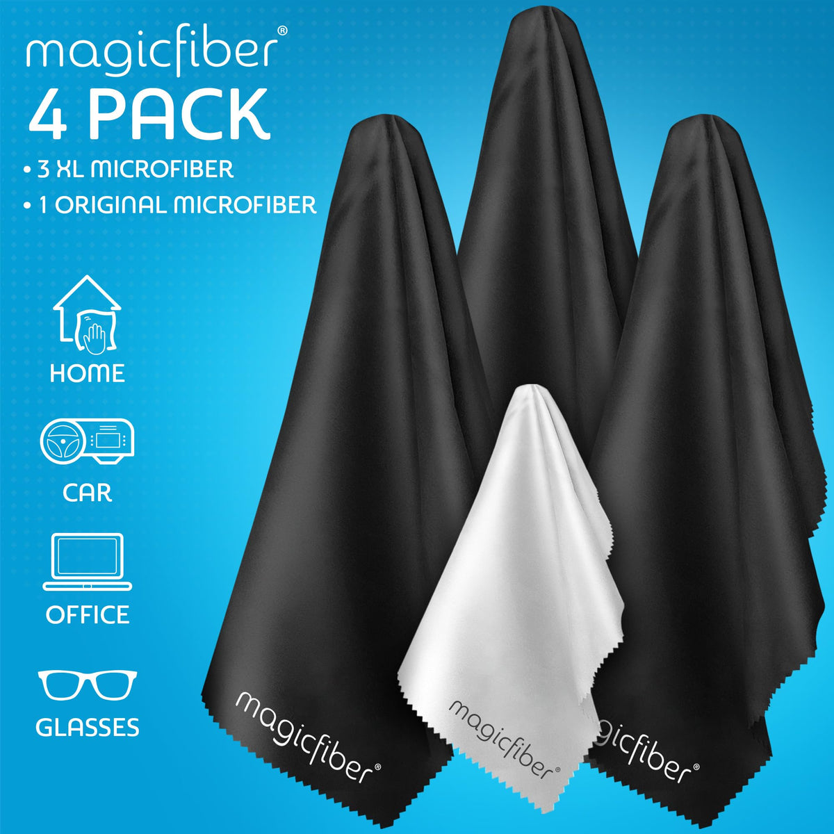 MagicFiber Extra Large Microfiber Cleaning Cloth for TV Screens & Monitors
