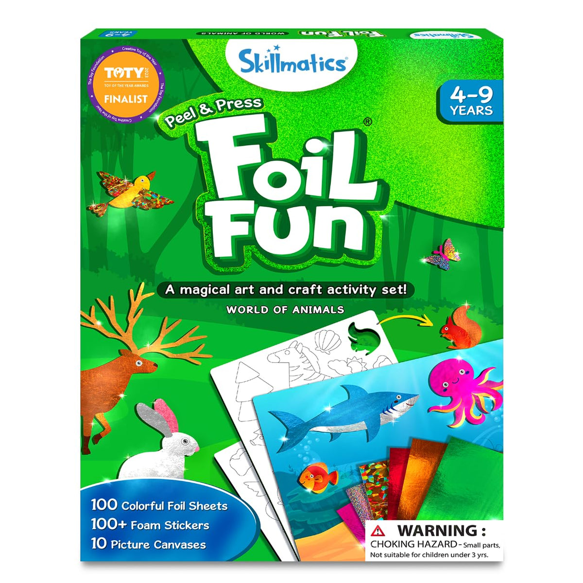 Skillmatics Foil Fun Animals, Foil Art & Craft Kit, Gift for Boys & Girls