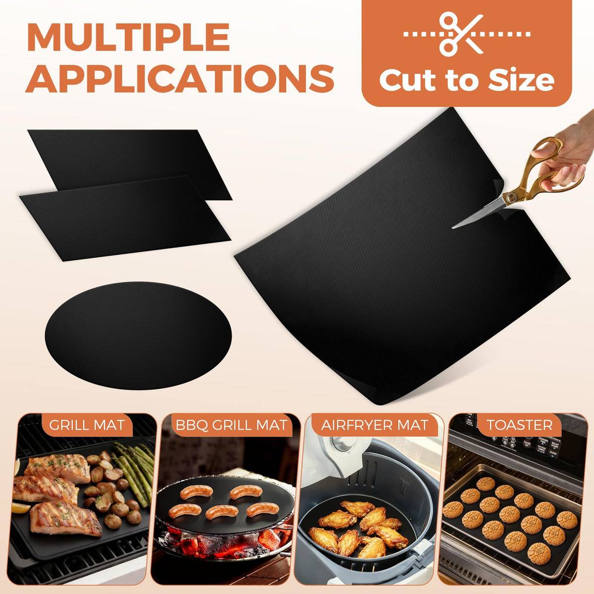 3 Pack Oven Liners for Bottom of Oven, 17"x 25" Non-Stick Reusable Oven Mat