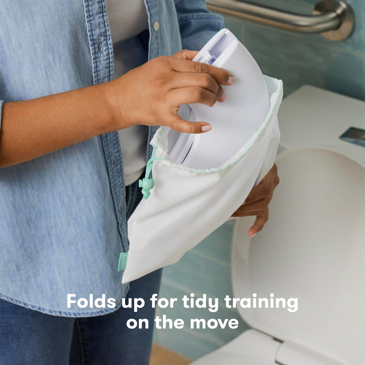 Frida Fold-and-Go Portable Potty Seat for Toilet, Toddlers, Free Bag