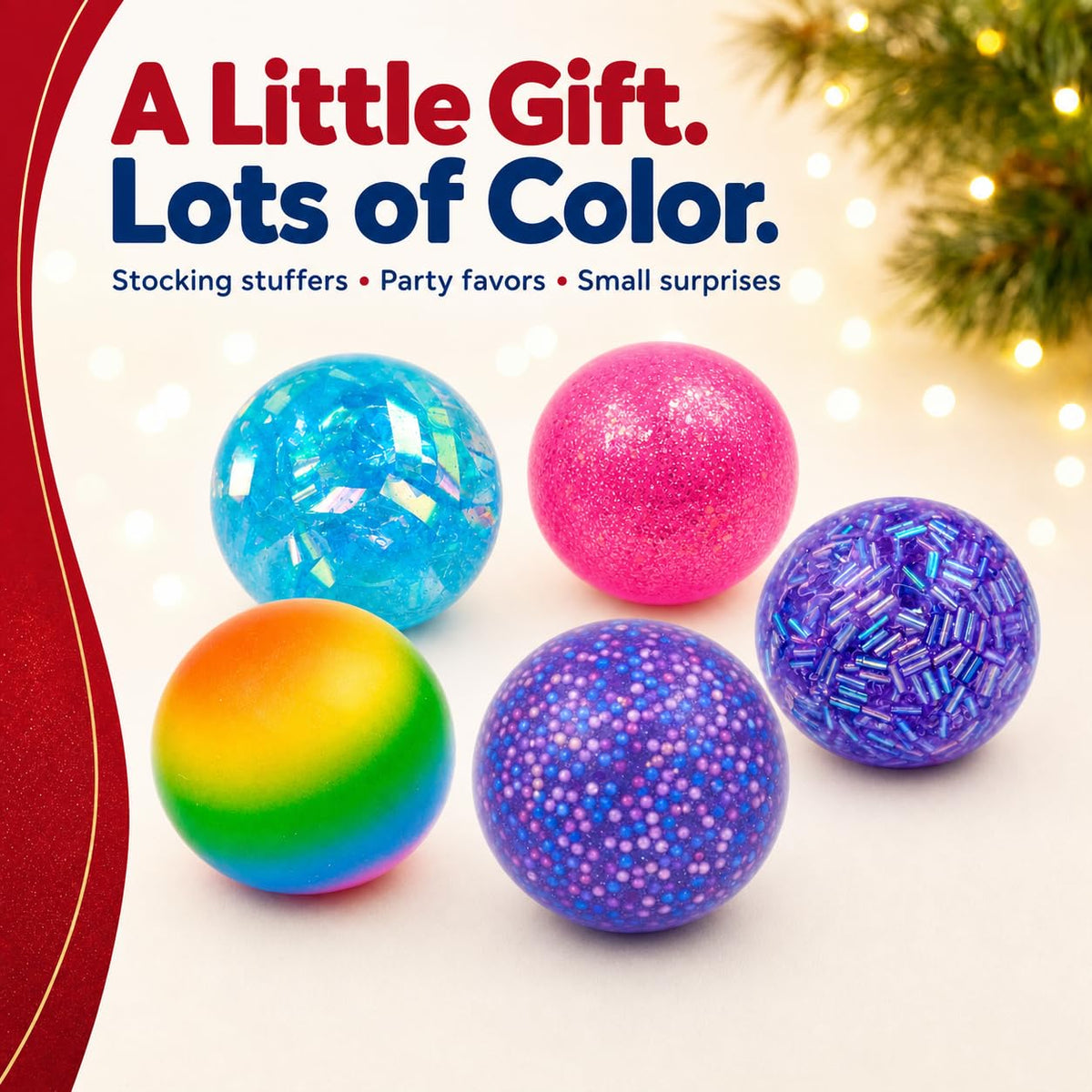 Squeeze Squishy Balls Set, 5Pack Colorful Sensory Fidget Toys Bulk