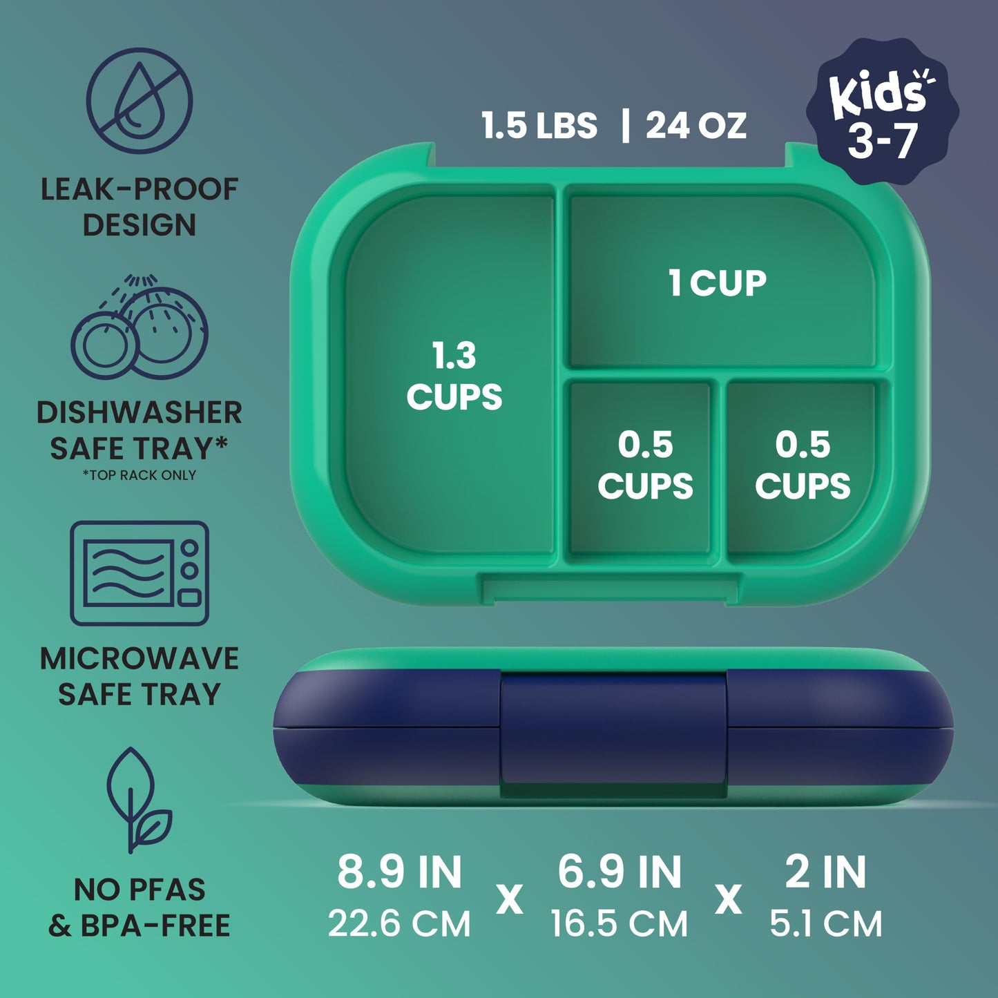 Bentgo Chill Kids 4-Compartment Bento Box Leakproof Lunch Box