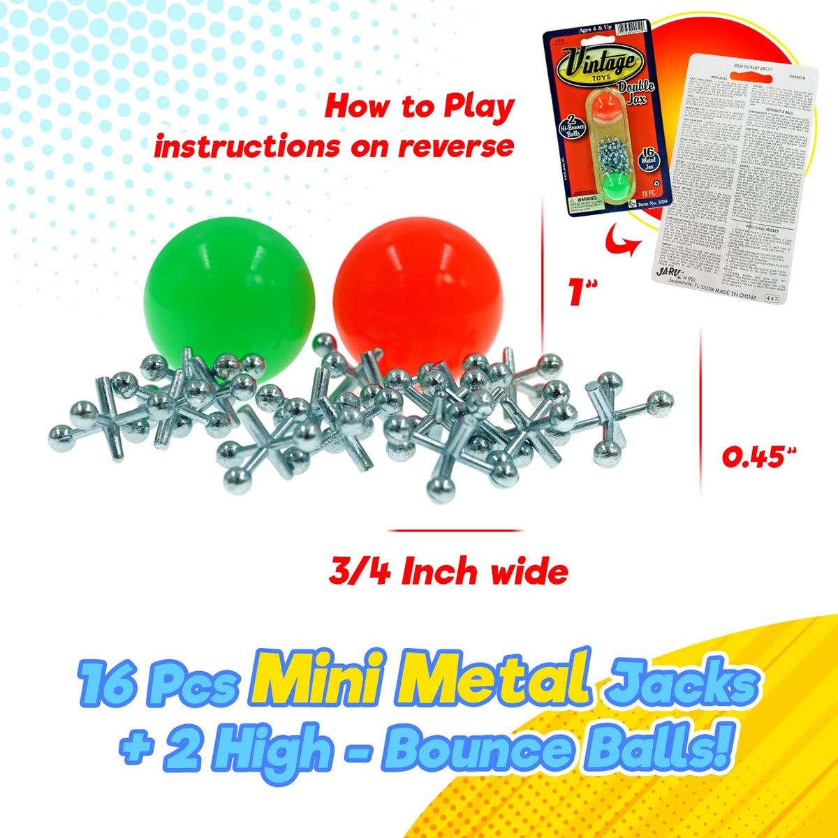 JA-RU Vintage Metal Jacks Game Set (1 Pk) 950-1B