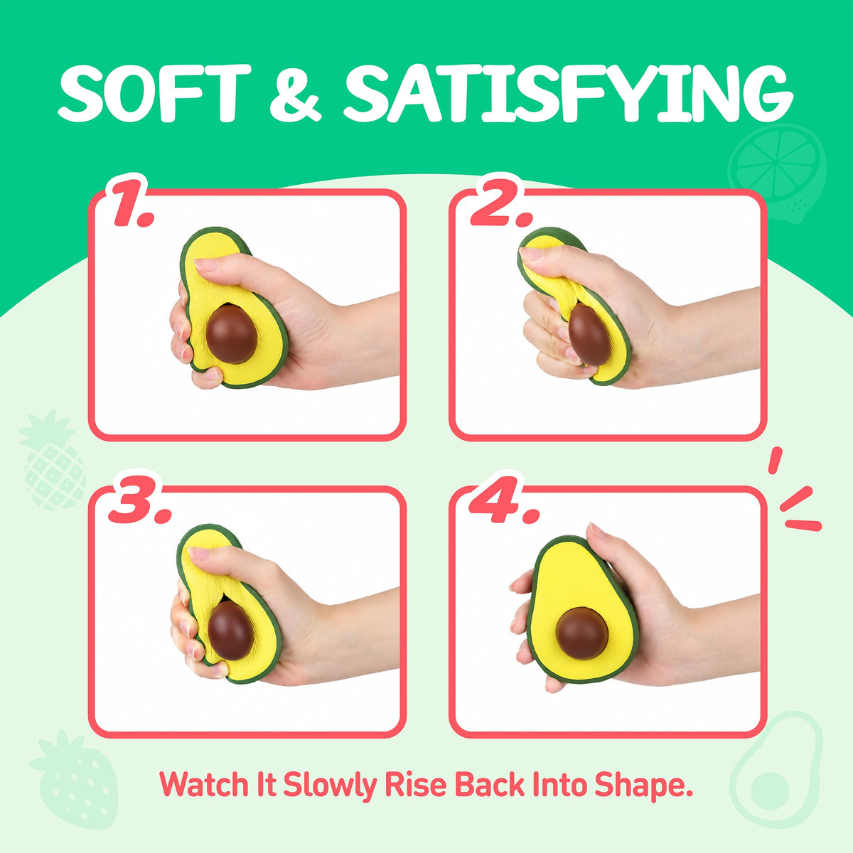 Recheel 9 Pack Slow Rising Squishy Toys, Soft Fruit Foam Squishies Set