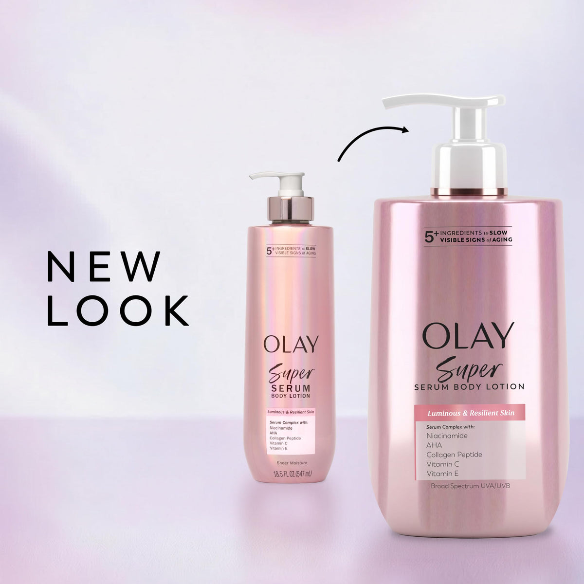 Olay Super Serum Hand & Body Lotion for Aging, 24hr Long Lasting Moisture, Fast Absorbing, 5+ Ingredient Complex for Bright Even Firm Luminous Skin, Sweet Vanilla & Soft Wood Scent, 17 fl oz